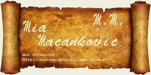 Mia Macanković vizit kartica